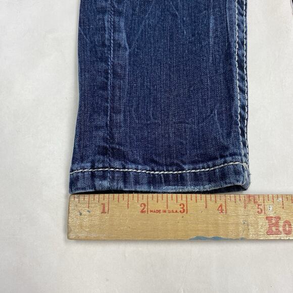 Miss Me Jeans 27x30 Signature Skinny Blue Denim Embellished Flap Pocket Aztec - Picture 11 of 11